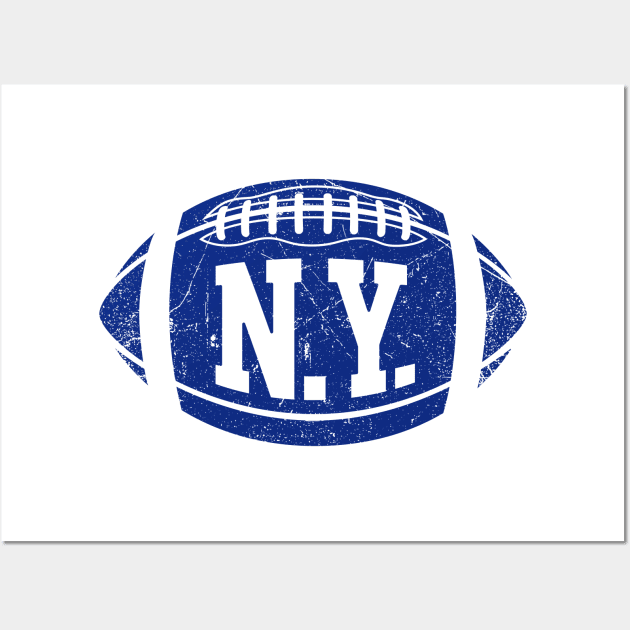 NY Retro Football - White Wall Art by KFig21